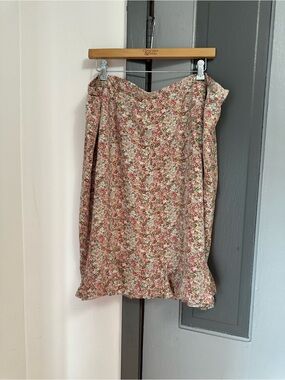 Talbot Vintage Floral Silk Skirt